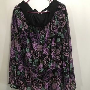 Lularoe Lola 2x gorgeous purple roses